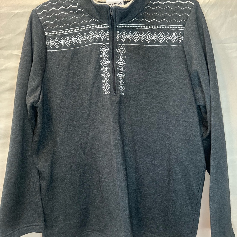 Vintage Bon Worth Gray and White Sweater